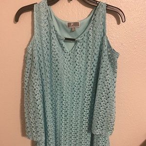 Teal Lace shirt
